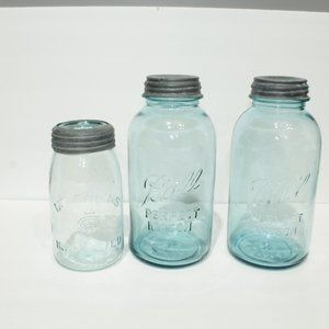 3x Vintage Mason Jar
